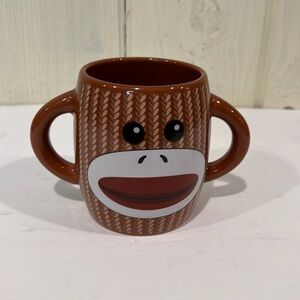 SOCK MONKEY DOUBLE HANDLE MUG